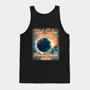 Total Solar Eclipse 2024 Pennsylvania Art Science Men Women Kids Tank Top